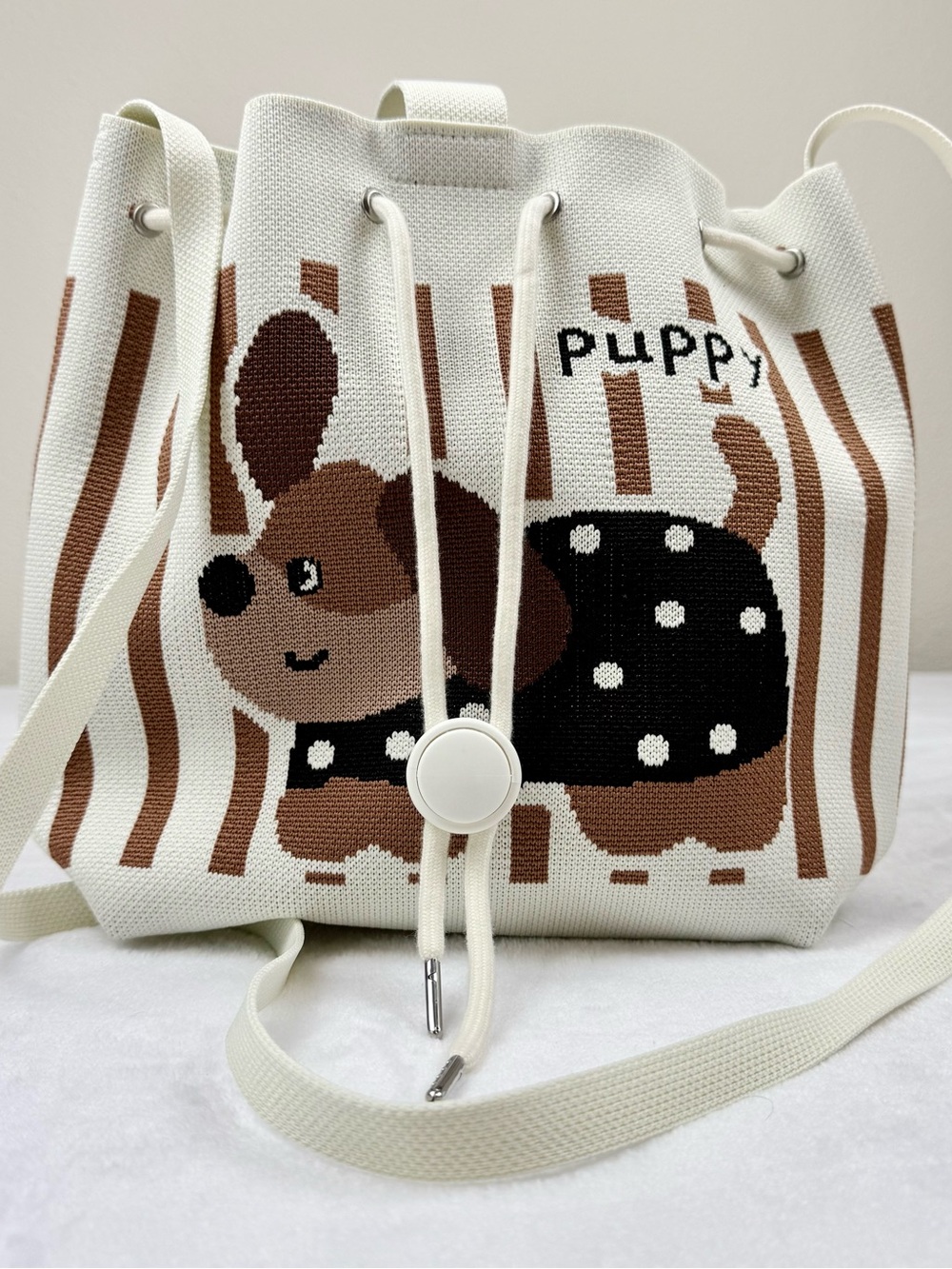 D Kelly Puppy Bucket Bag Shoulder Tote Travel School Everyday Casual